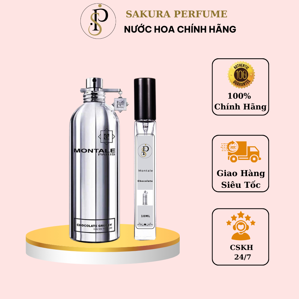 Nước Hoa Unisex Montale Chocolate Greedy EDP Trầm Ấm Gần Gũi Ngọt Ngào Dành Cho Cả Nam Và Nữ Chiết 10ml - Sakura Perfume