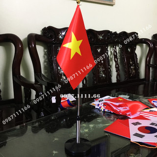 Cờ để bàn đế inox loại cắm 1 cờ các nước tùy chọn