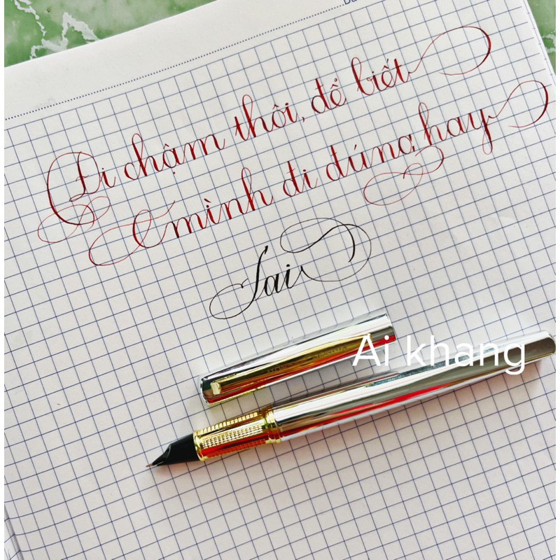 Bút máy Kimngocpens No1F ngòi lá tre bút máy luyện chữ đẹp nét thanh nét đậm viết calligraphy bút mực bút cho học sinh