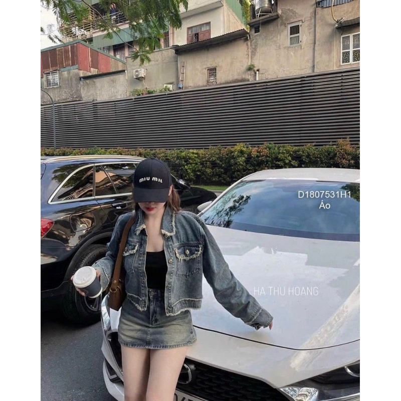 Áo Khoác Jeans Rách Viền Tua Rua, Áo Khoác Bò Dài Tay Croptop