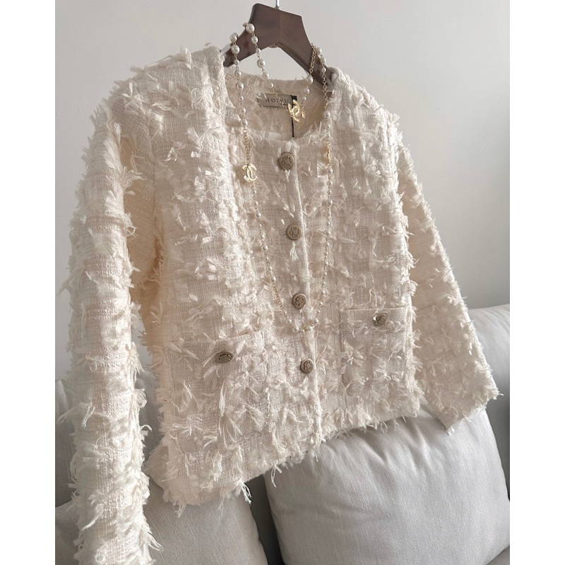 Áo tweed lông tay dài