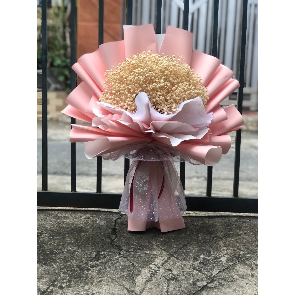 Bó Hoa Babi Khô Màu Tự Nhiên Làm Quà Tăng
