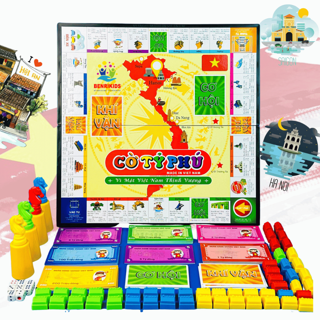 Cờ Tỷ Phú Dạy Con Tư Duy Làm Giàu Board Game 31x31cm Kiêm Hộp Đựng