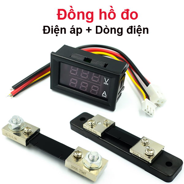 Đồng hồ hiển thị điệp áp và dòng điện , điện trở shunt 10A - 750A