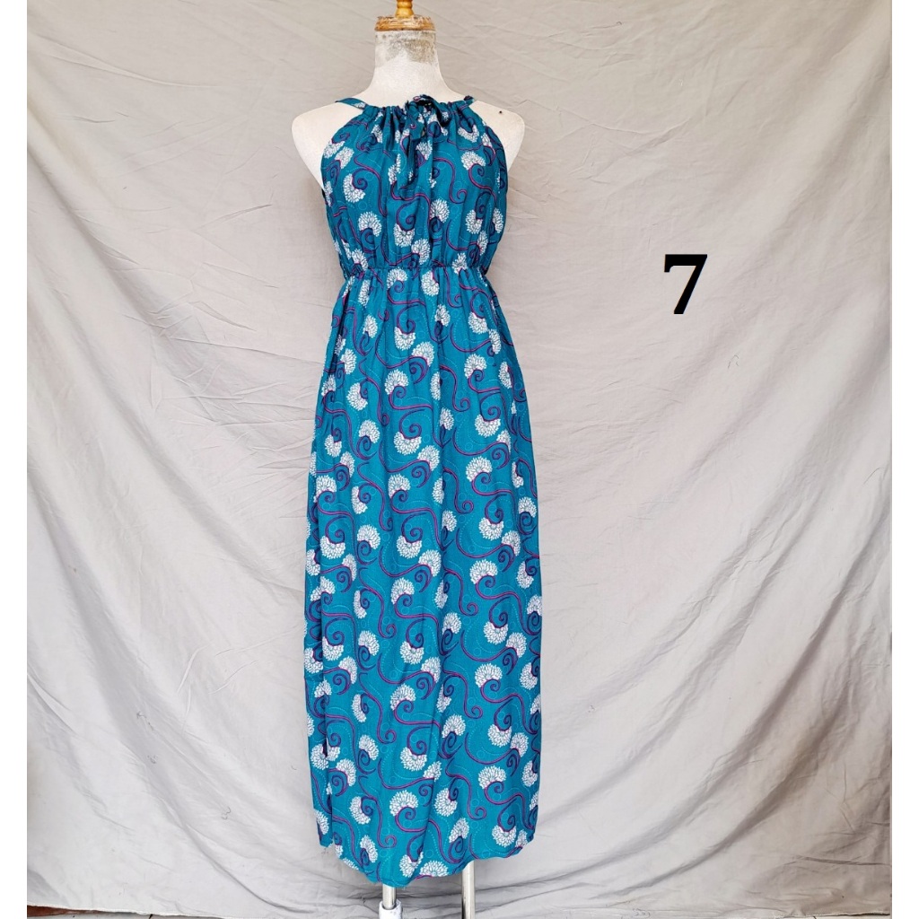 Đầm maxi yếm lanh Thái-nhiều màu