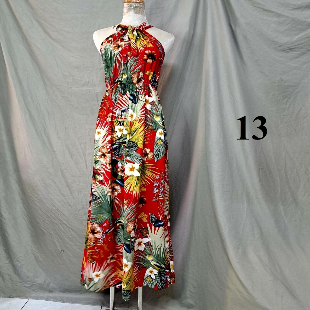 Đầm maxi yếm lanh Thái-nhiều màu