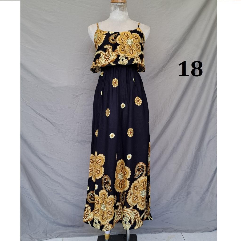 Maxi 2 dây bèo dạo biển, Lanh Thái mát rượi