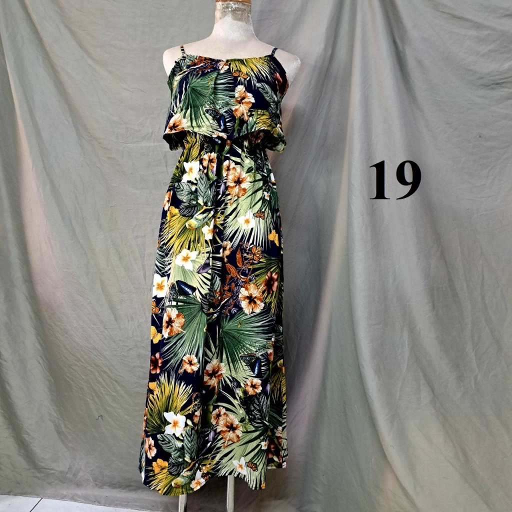 Maxi 2 dây bèo dạo biển, Lanh Thái mát rượi