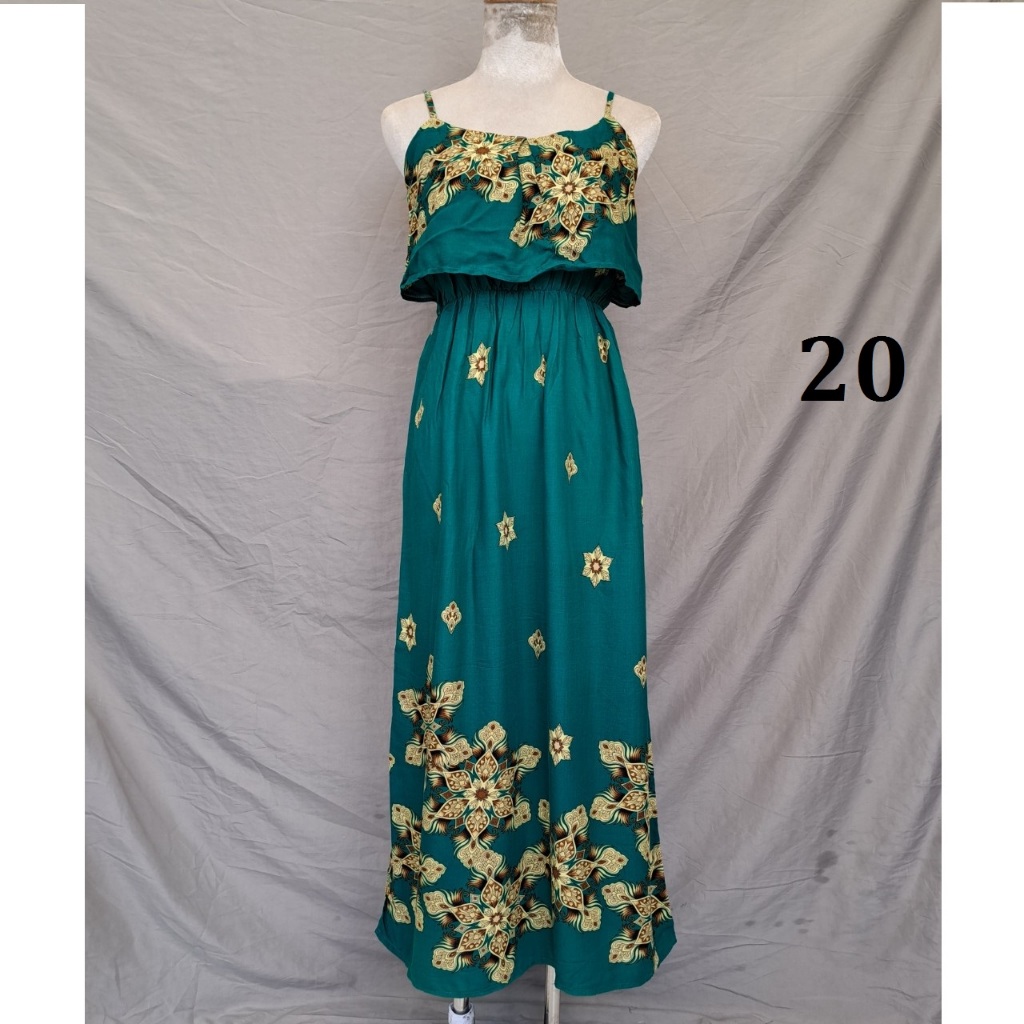 Maxi 2 dây bèo dạo biển, Lanh Thái mát rượi