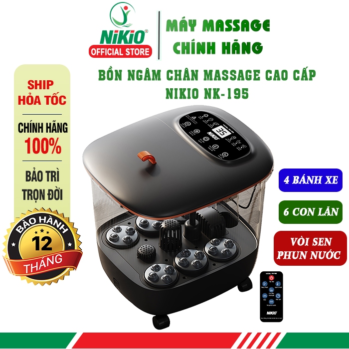 Bồn ngâm chân massage giảm stress, căng thẳng, mệt mỏi Nikio NK-195 NEW