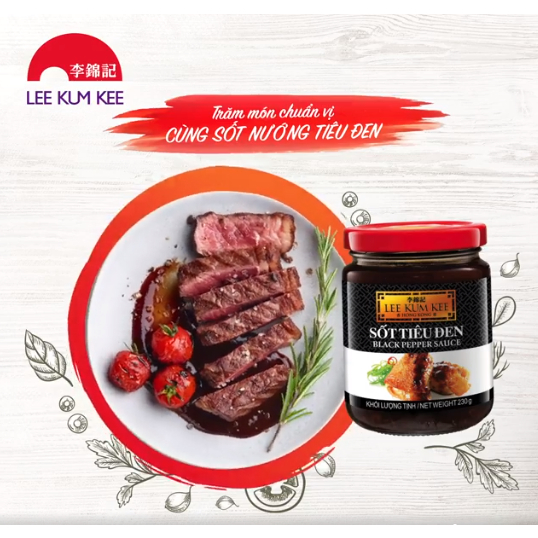 Sốt Tiêu Đen Lee Kum Kee 230gr/ Xốt Tiêu Đen Ướp Bò Lee Kum Kee/ Lee Kum Kee Black Pepper Sauce - NK Hồng Kong