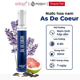 Nước hoa nam ADOPT As De Coeur EDP 30ML chính hãng lưu hương lâu Nam Tính Sang Trọng Lịch Lãm Trẻ Trung