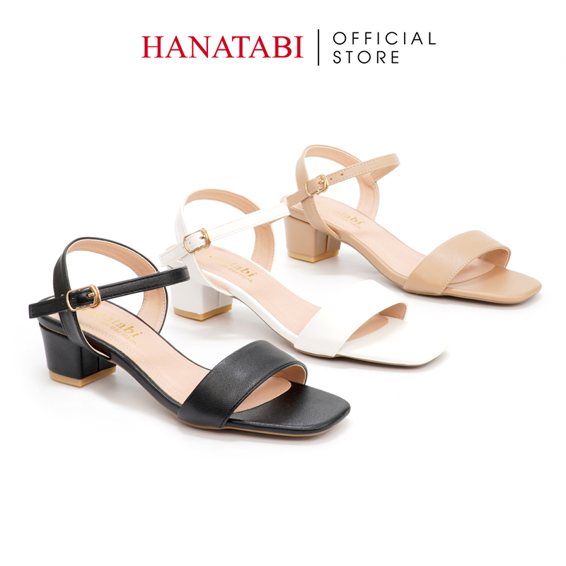 Sandal Nữ Hanatabi Quai Ngang Mũi Vuông Gót Cao 3cm Hậu C Đế TA Cao Cấp Chống Trơn Trượt Mã HNSDG3F875