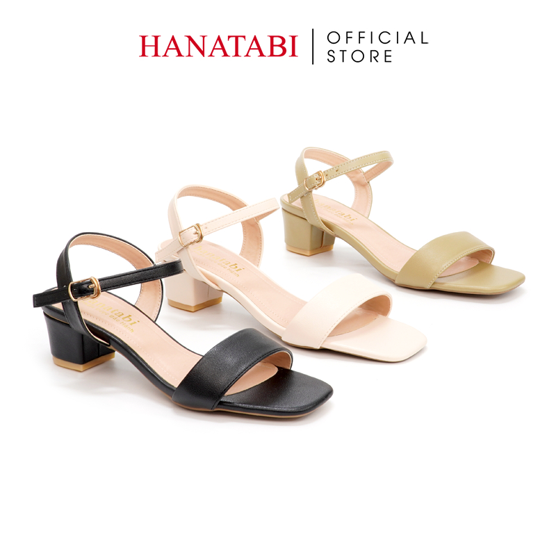 Sandal Nữ Hanatabi Quai Ngang Mũi Vuông Gót Cao 3cm Hậu C Đế TA Cao Cấp Chống Trơn Trượt Mã HNSDG3F875