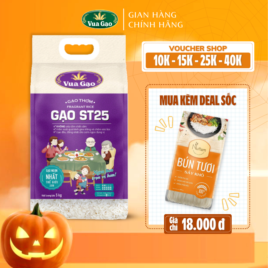 Gạo ST25 Túi 5kg – Chính Hãng Vua Gạo – Gạo Thơm Ngon, Dẻo Nhiều, Vị Đậm Đà – Top 1 Thế Giới 2019