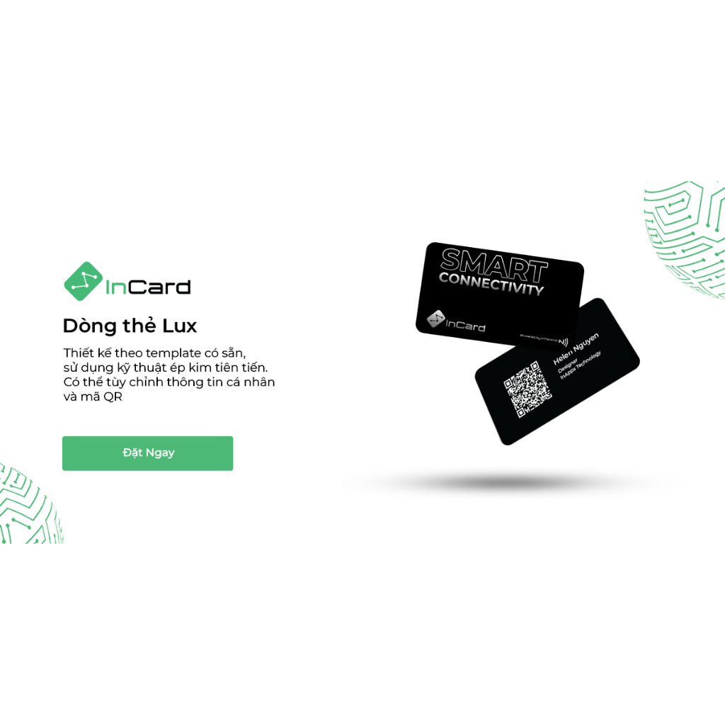 Danh thiếp thông minh - Thẻ Card Visit điện tử - Thẻ doanh nhân thông minh InCard - Lux