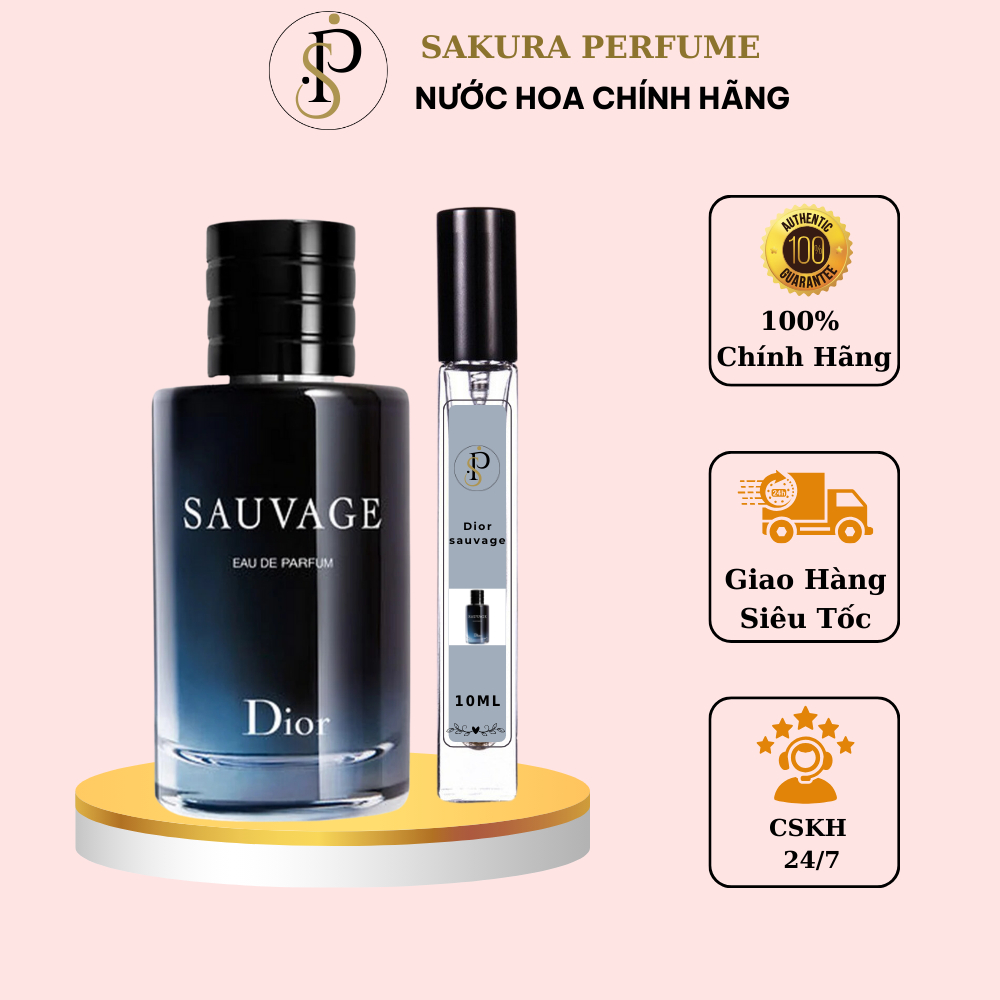 Nước hoa nam sang trọng quý phái DIOR SAUVAGE chiết 10ml thơm lâu nam tính cuốn hút | Sakura Perfume