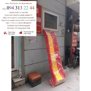 Máng trượt 2 mét, cầu tuột mầm non dài 2 mét từ sàn 1 mét xuống đất bằng composit đủ màu
