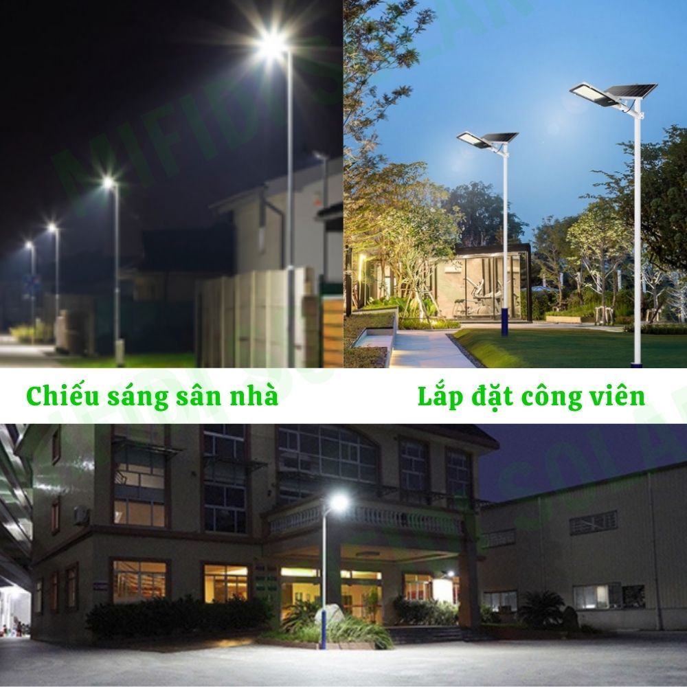 Đèn Năng Lượng Mặt Trời 400W MIFIDI Vỏ Nhôm Cao Cấp, Pin Khủng 42.000mAh Siêu Sáng Trên 12h, Tấm Pin 70x35cm, BH 2 năm