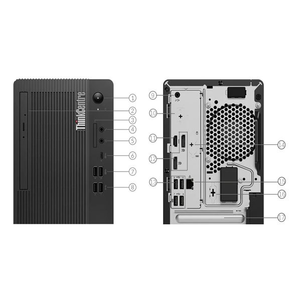 Máy tính để bàn Lenovo ThinkCentre M70t Gen 3 TWR 11TA000XVA (Core i3 12100/ Intel Q670/ 8GB/ 256GB SSD/ Intel UHD Graph