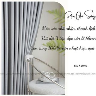 Rèm cửa màu Ghi Sáng, chống nắng 100%, rèm cửa sổ, cửa chính, rèm ngăn phòng, ngăn lạnh, rèm spa, khách sạn - Rèm Á Đông