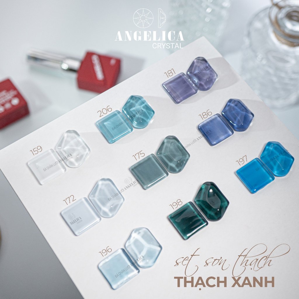 Sơn gel thạch đỏ, cam, hồng, nâu trà hổ phách trang trí móng ANGELICA SGA