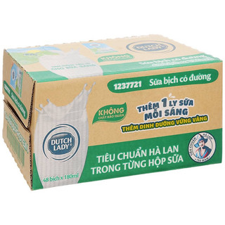 Thùng 48 bịch sữa dutchlady cô gái hà lan 180ml - date mới