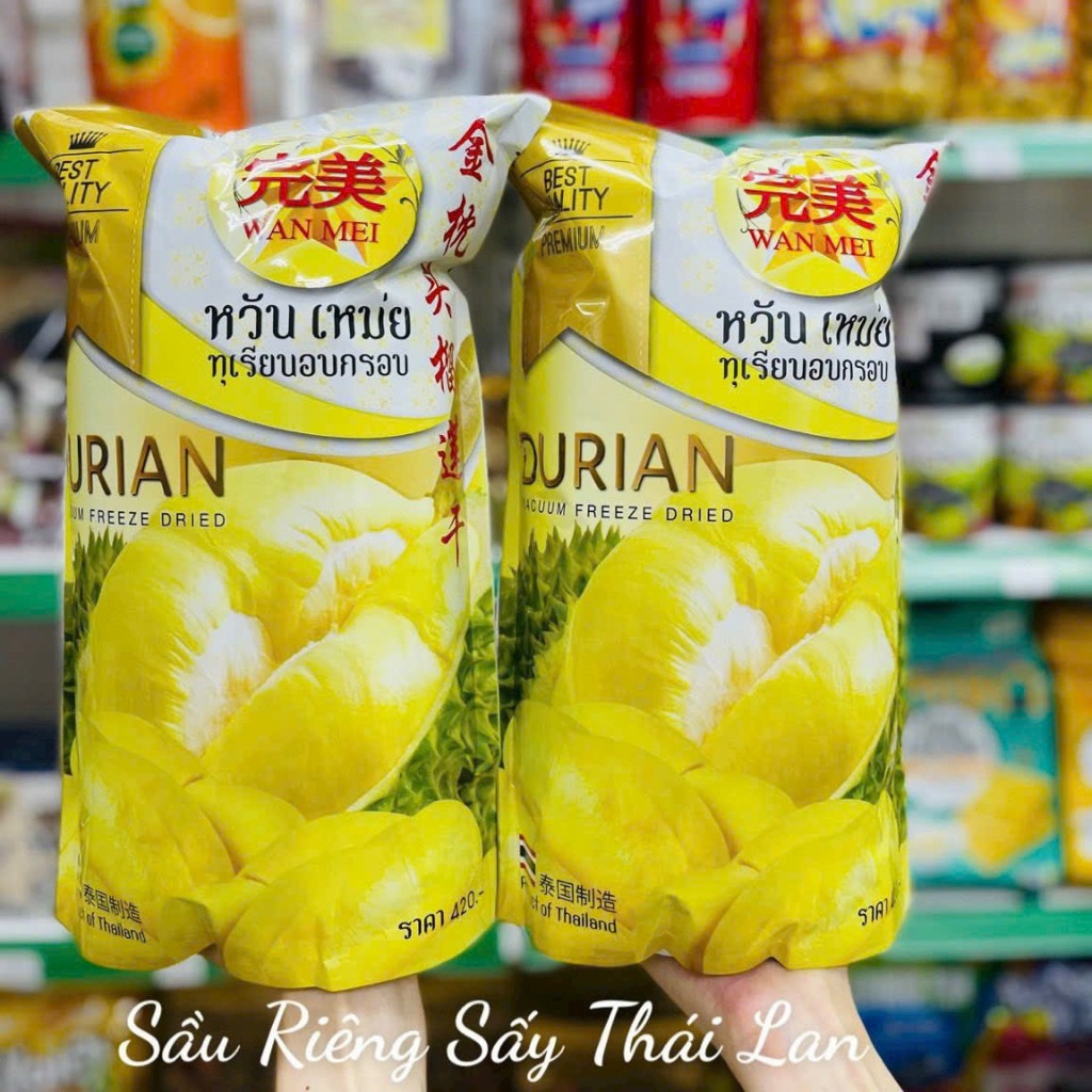 Sầu riêng sấy / Măng Cụt Sấy / Dâu Tây Sấy gói to 215g - Thái Lan