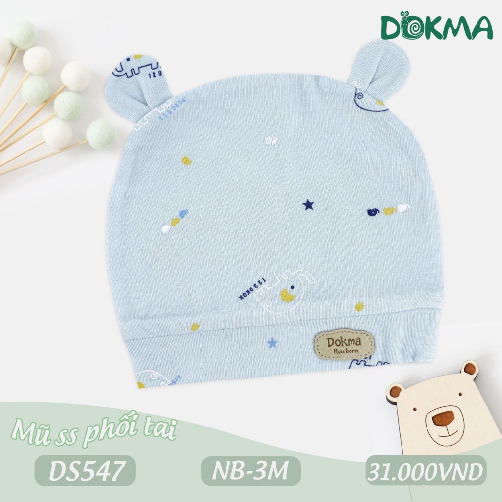 Nón BamBoo sợi tre Dokma cho bé sơ sinh đến 3 tháng