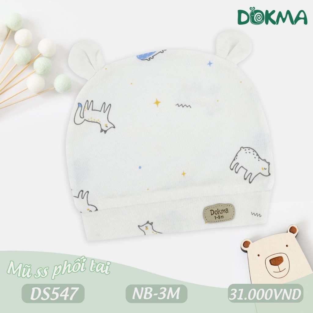 Nón BamBoo sợi tre Dokma cho bé sơ sinh đến 3 tháng