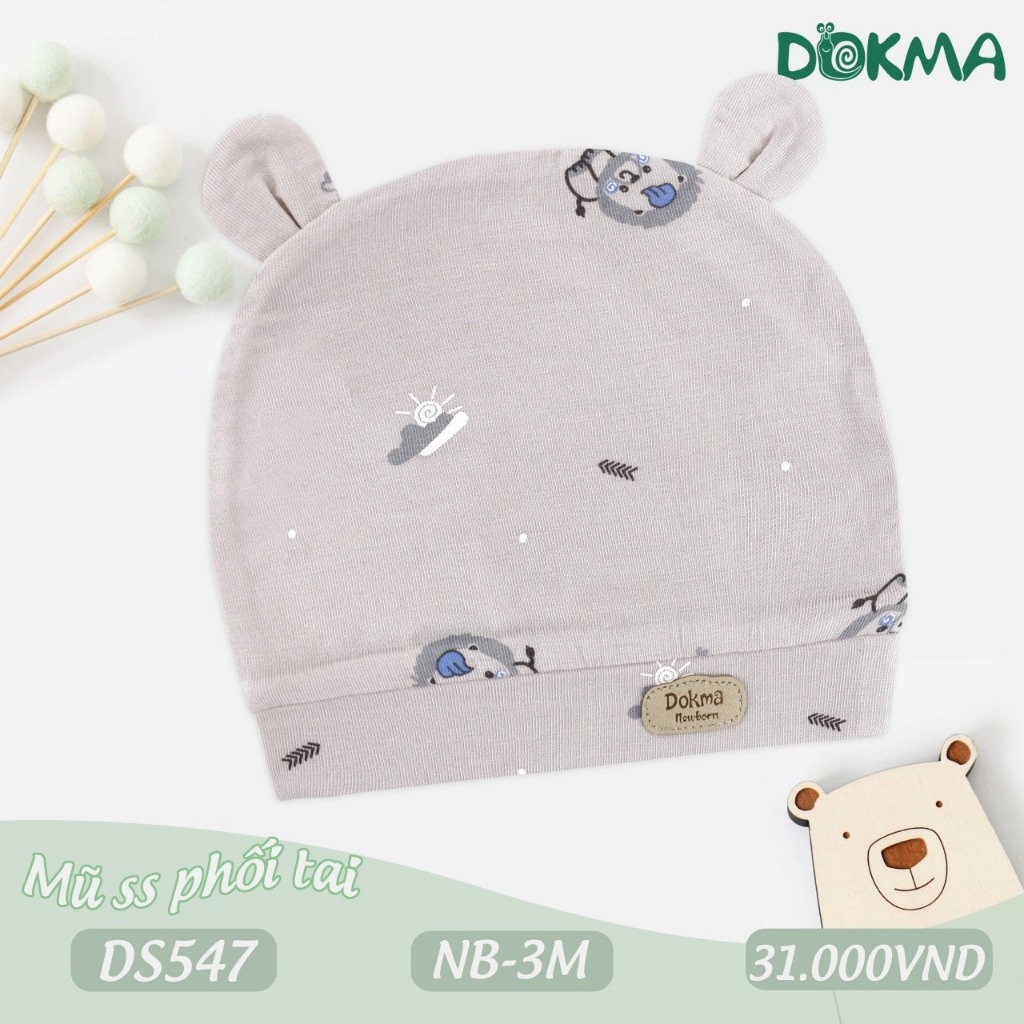 Nón BamBoo sợi tre Dokma cho bé sơ sinh đến 3 tháng
