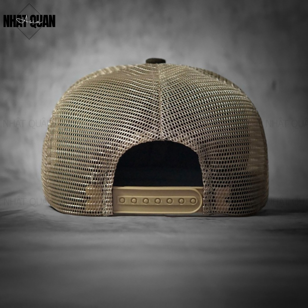 Mũ nón lưỡi trai NO Prey Nâu Vàng Snapback phối lưới cao cấp - Nhật Quân Asia nhatquanasia