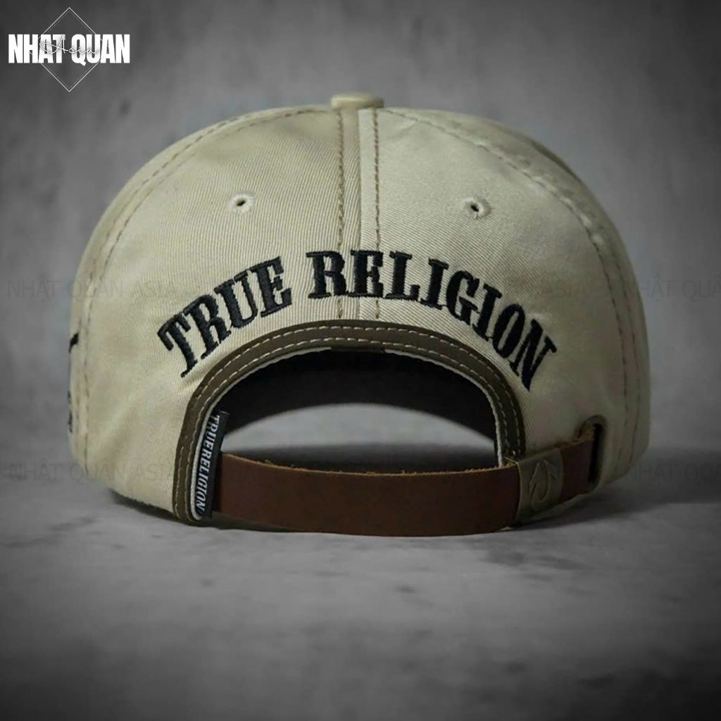 Mũ nón lưỡi trai True Religion ông địa vàng nâu logo thêu chữ U - Nhật Quân Asia nhatquanasia
