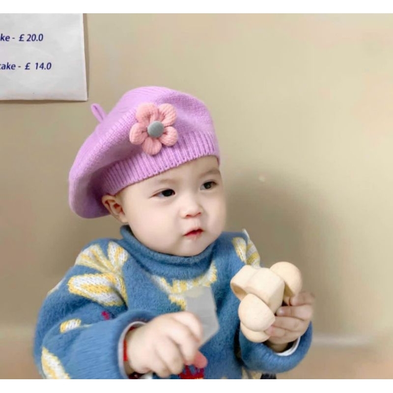 Mũ Nồi Len Đính Đá Cho Bé Yêu