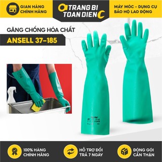Găng tay chống hóa chất Ansell Solvex 37-185 cấu tạo nitrile, chống hóa chất, axit, dầu nhớt