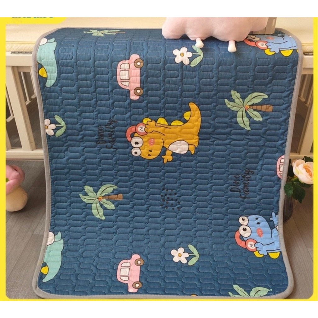 Miếng Lót Chống Thấm Cho Bé Cao Cấp 5 Lớp Chần Bông An Toàn Không Kích Ứng Da