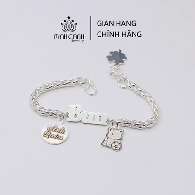 Lắc Bạc Cho Bé Trai Bé Gái Khắc Tên Mix Charm Và Tag Tên - Minh Canh Jewelry