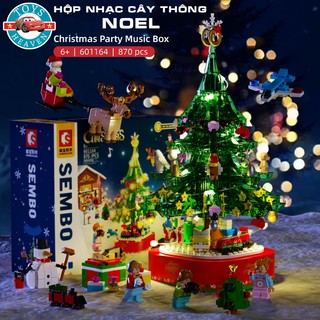 Đồ chơi lắp ráp mô hình cây thông giáng sinh noel có nhạc và đèn vui nhộn 601164 với 870+ chi tiết - quà tặng giáng sinh