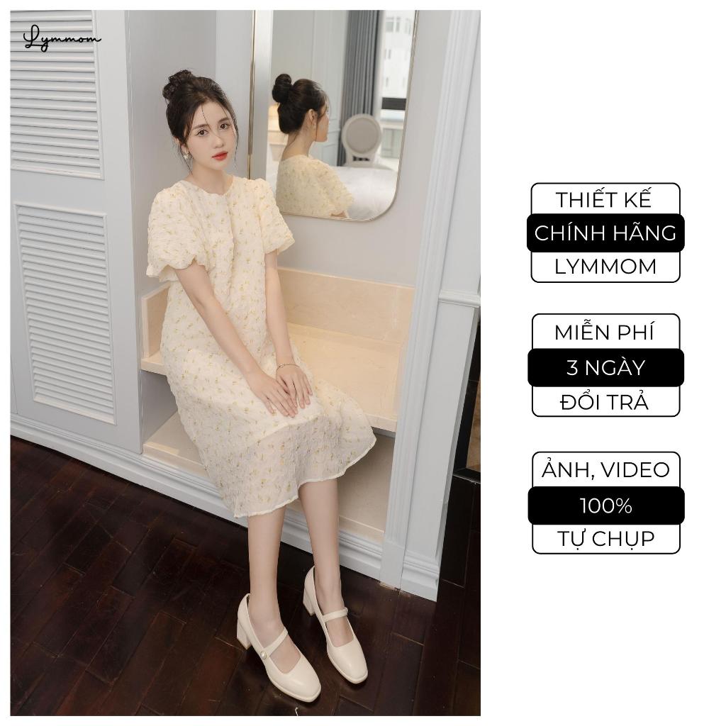 Đầm Bầu Thiết Kế LYMMOM Váy Dáng Suông Tay Bồng Phối Hoạ Tiết Hoa Nhí Đẹp Chất Liệu Tơ Ép Cao Cấp Đi Chơi Dự Tiệc VB030
