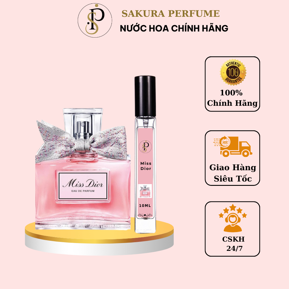 Nước hoa nữ Miss Dior chiết 10ml chính hãng nữ tính dịu dàng trang nhã | Sakura Perfume