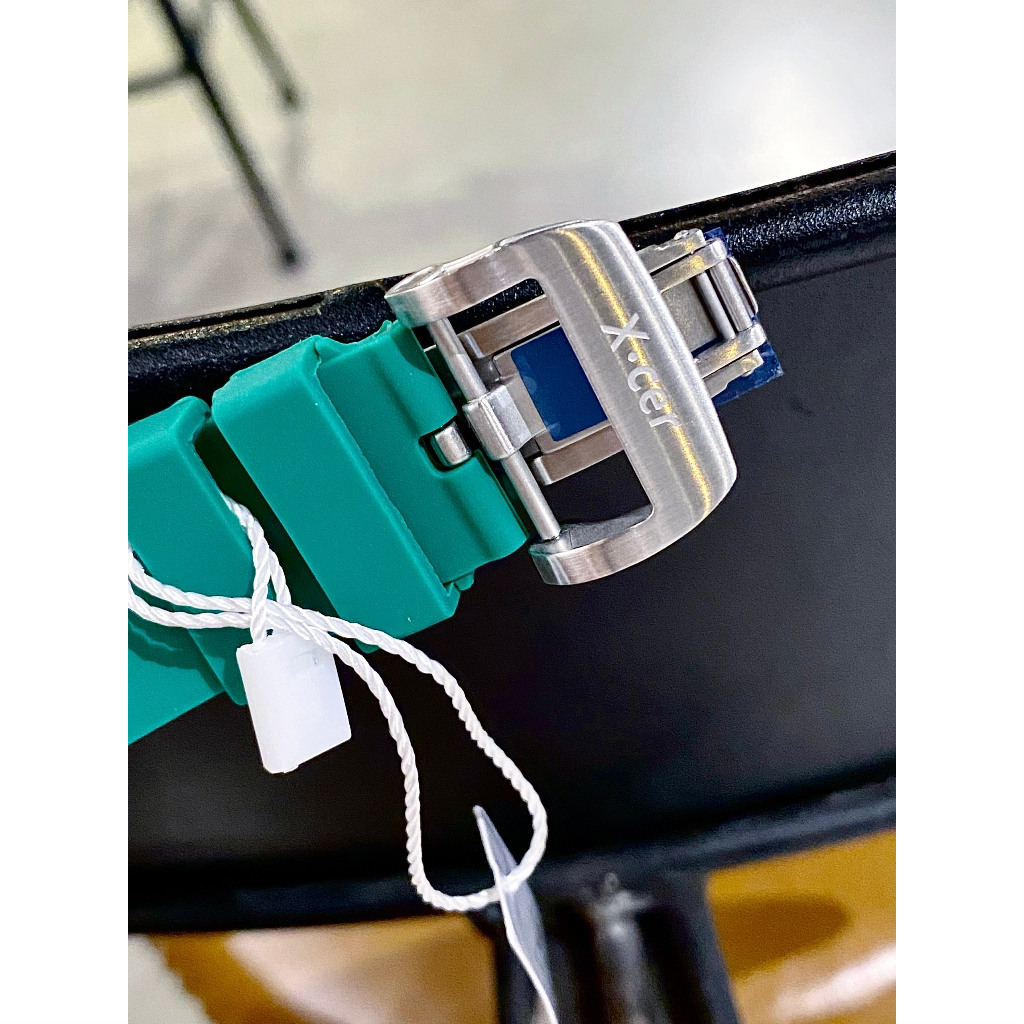 Đồng Hồ Nam Auth Xcer B0619 Green Silver Skull Automatic, Dây Silicon , Size 43mm