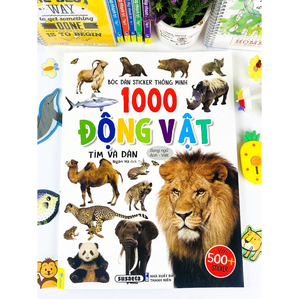 Sách - Bóc Dán Sticker Thông Minh 1000 Động Vật - Tìm Và Dán  - ndbooks