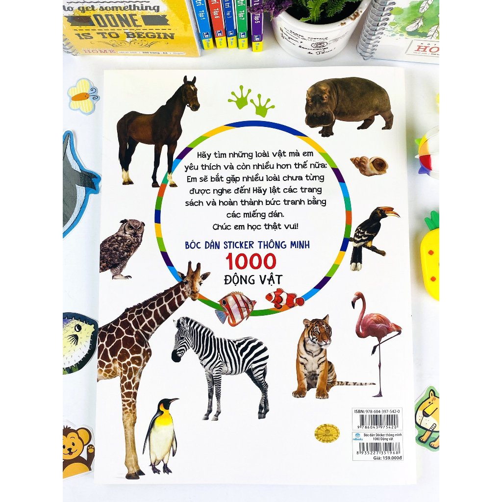 Sách - Bóc Dán Sticker Thông Minh 1000 Động Vật - Tìm Và Dán  - ndbooks