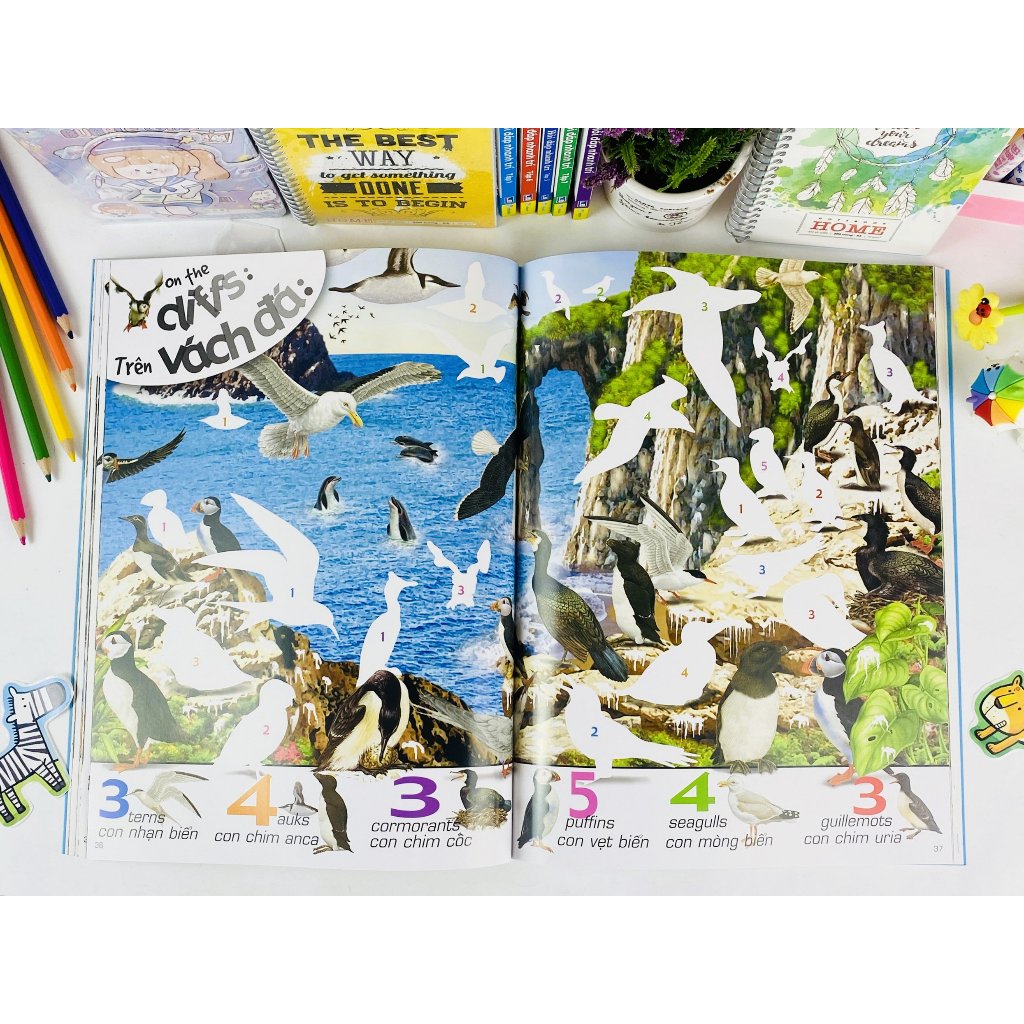 Sách - Bóc Dán Sticker Thông Minh 1000 Động Vật - Tìm Và Dán  - ndbooks