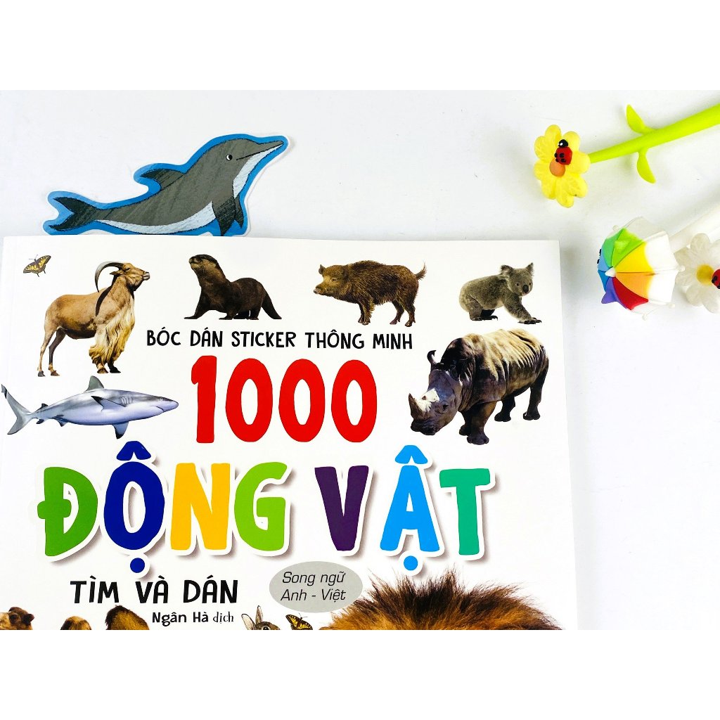 Sách - Bóc Dán Sticker Thông Minh 1000 Động Vật - Tìm Và Dán (Song Ngữ Anh Việt) - ndbooks