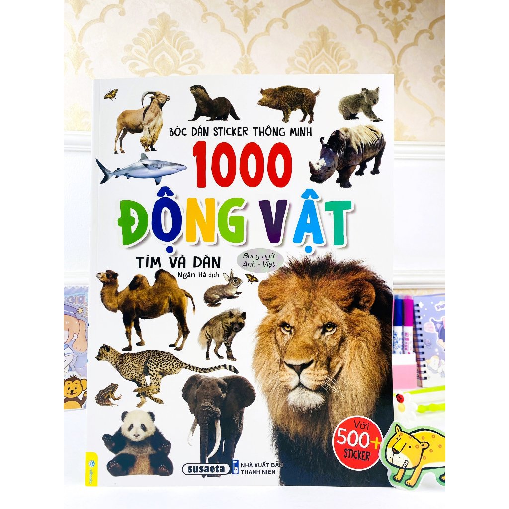 Sách - Bóc Dán Sticker Thông Minh 1000 Động Vật - Tìm Và Dán  - ndbooks