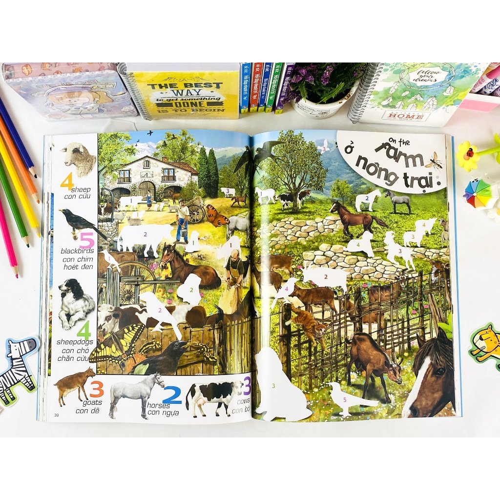 Sách - Bóc Dán Sticker Thông Minh 1000 Động Vật - Tìm Và Dán  - ndbooks