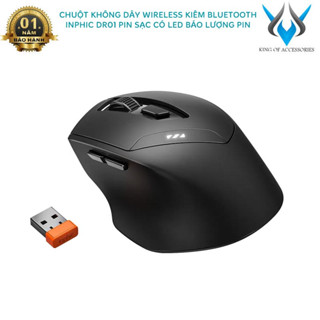 Chuột không dây pin sạc INPHIC DR01 silent click cực êm - hỗ trợ wireless kiêm bluetooth (đen) phụ kiện 1986