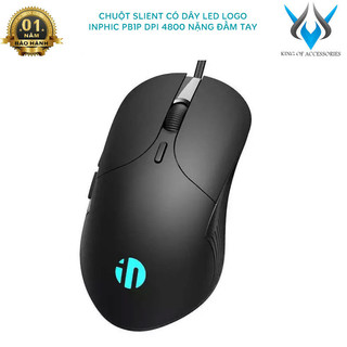 Chuột gaming có dây 6d inphic pb1 dpi 4800 slient cực êm - thiết kế đầm tay phụ kiện 1986
