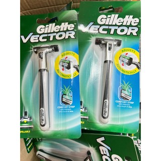 Dao Cạo Râu Gillette Vector Hai Lưỡi Kép (1 Cán + 1 Lưỡi)